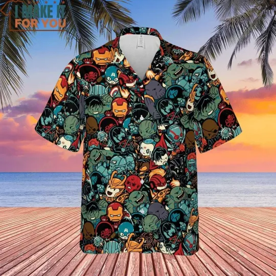 Marvelous Chibi Characters Pattern Hawaiian Shirt