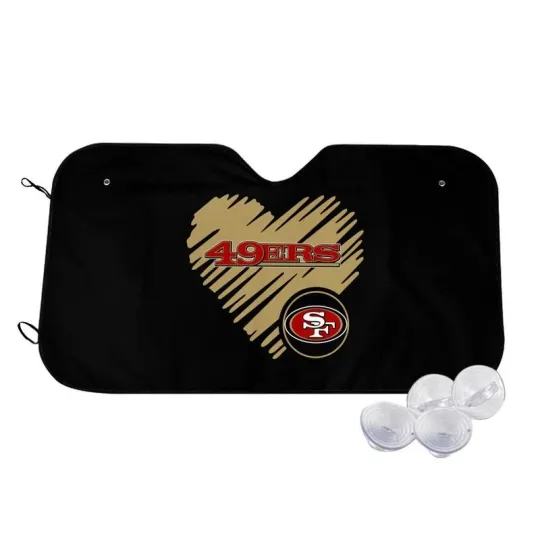 San Francisco 49ers Car Windshield Sunshade "Love Style" Black Car Sunshade