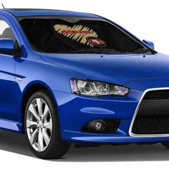 San Francisco 49ers Car Windshield Sunshade "Love Style" Black Car Sunshade