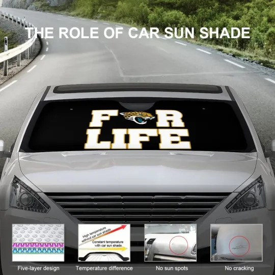 Jacksonville Jaguars Car Windshield Sunshade Car Front Window Black Sunshade