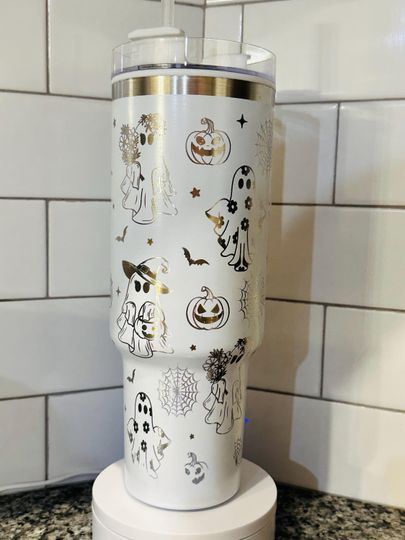 Halloween Ghost 40oz Tumbler with Handle