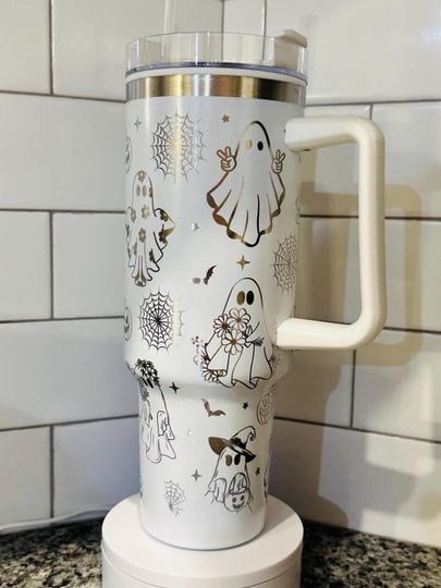 Halloween Ghost 40oz Tumbler with Handle