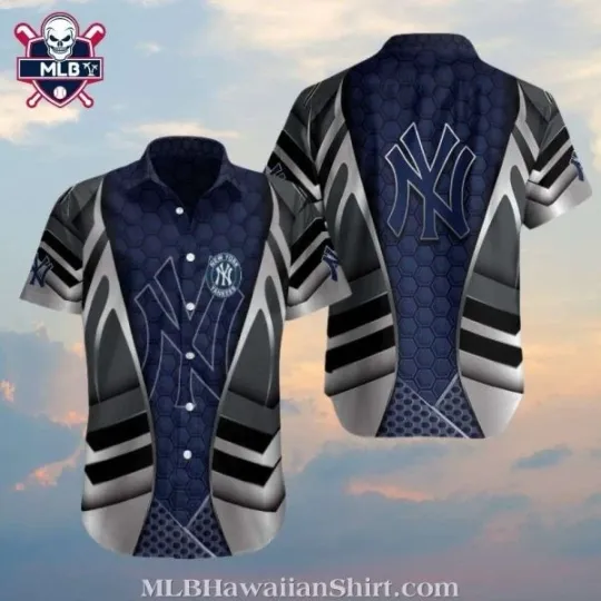 Sleek NY Yannkess Blue Hex Performance Hawaiian Shirt, Gift for Fan