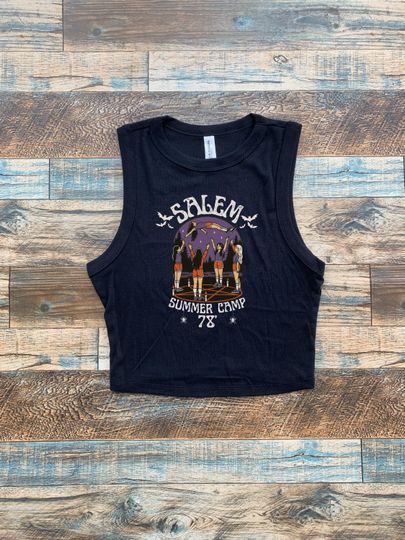 Salem Summer Camp 78 Crop Tank Halloween Baby Tee