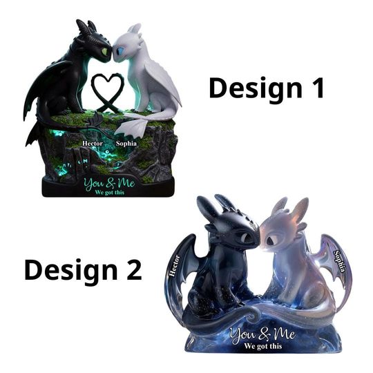 Personalized Dragon Couple Flat Acrylic Plaque, Magical Couple Anniversary Plaque, How To Train Decor Plate, Gift for Him Her
