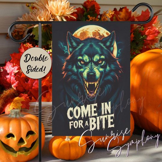 Werewolf humor halloween Garden Flag