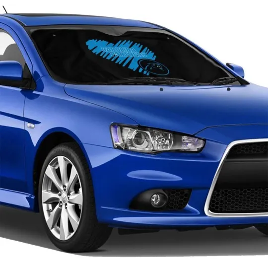 Carolina Panthers Car Windshield Sunshade "Love Style" Black Car Sunshade