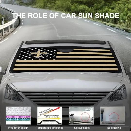 Orleans Saints Car Windshield Sunshade Car Front Window Windshield Protection