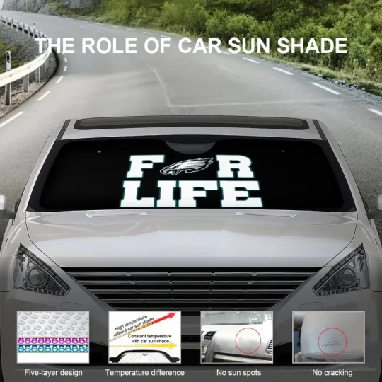 Philadelphia Eagles Car Windshield Sunshad Car Front Window Black Sunshade