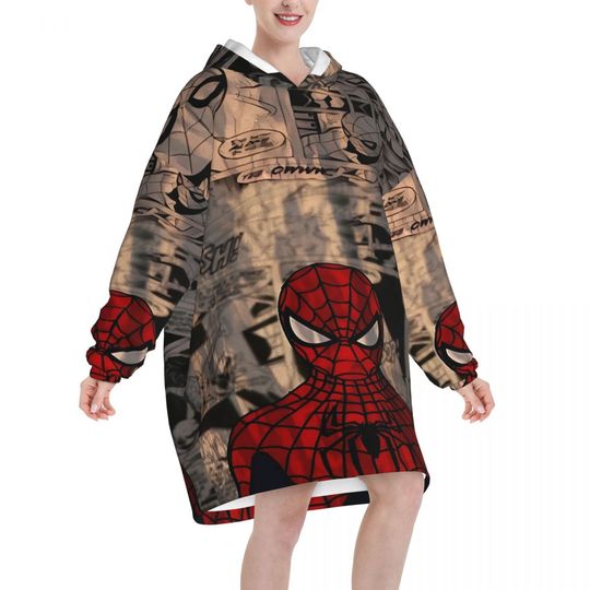 Spider-Man Blanket Hoodie Wearable Oversized Blanket
