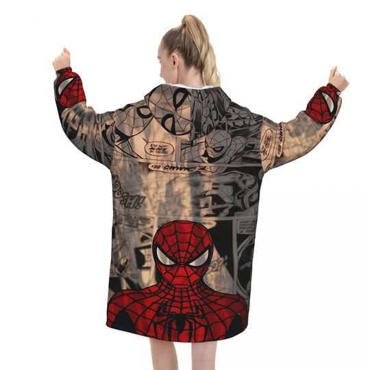 Spider-Man Blanket Hoodie Wearable Oversized Blanket