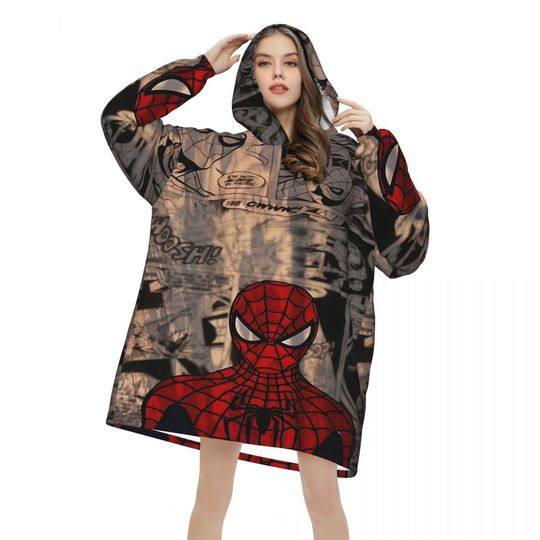 Spider-Man Blanket Hoodie Wearable Oversized Blanket