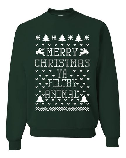 Merry Christmas Ya Filthy Animal Unisex Crewneck Sweatshirt