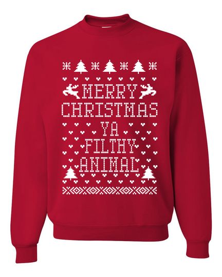 Merry Christmas Ya Filthy Animal Unisex Crewneck Sweatshirt