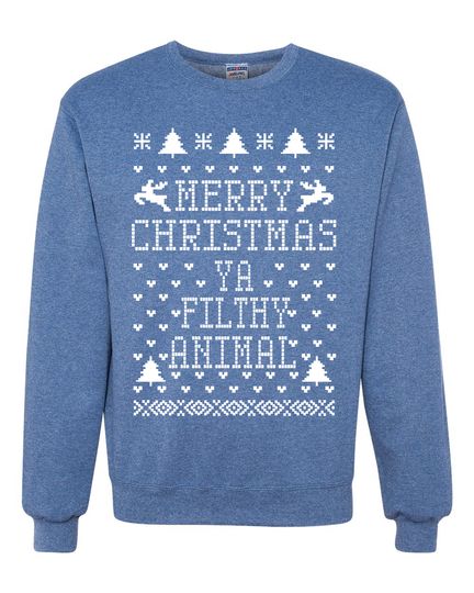 Merry Christmas Ya Filthy Animal Unisex Crewneck Sweatshirt