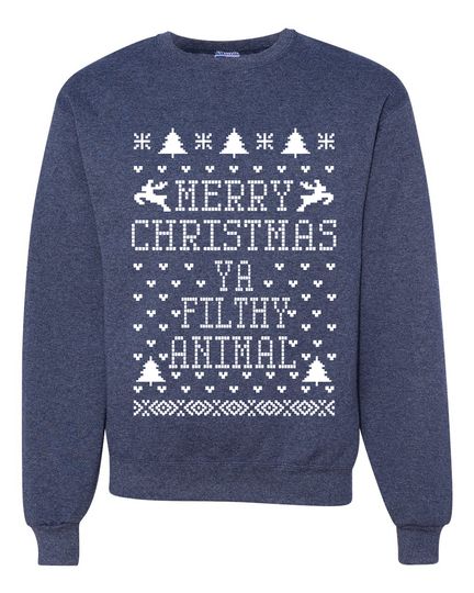 Merry Christmas Ya Filthy Animal Unisex Crewneck Sweatshirt