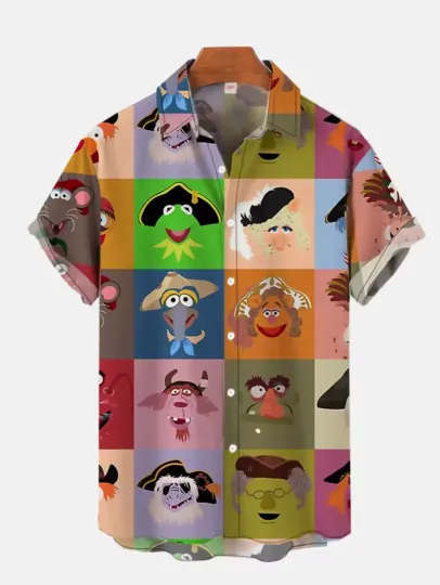 Men's Hawaiian Button-Down Shirt Abstract Modern Printed Casual Top