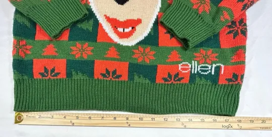 Ellen Ugly Christmas Reindeer Knit Pullover Sweater Size Medium M