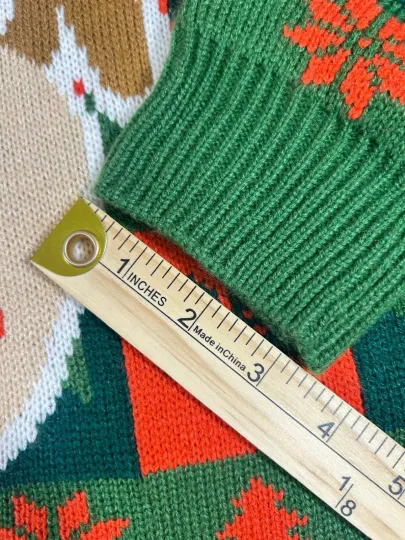 Ellen Ugly Christmas Reindeer Knit Pullover Sweater Size Medium M