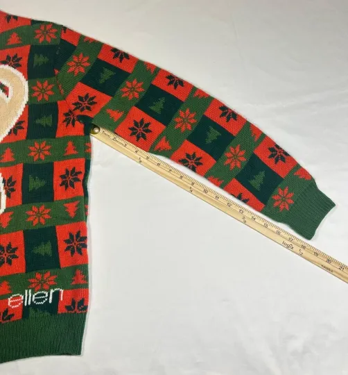 Ellen Ugly Christmas Reindeer Knit Pullover Sweater Size Medium M