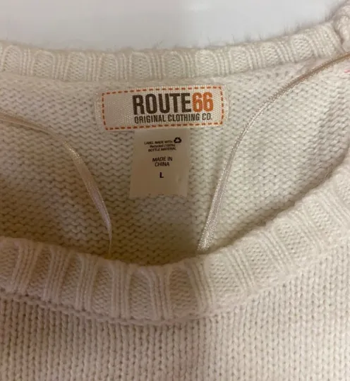 Route 66 womans christmas sweater size L not ugly cute mistletoe