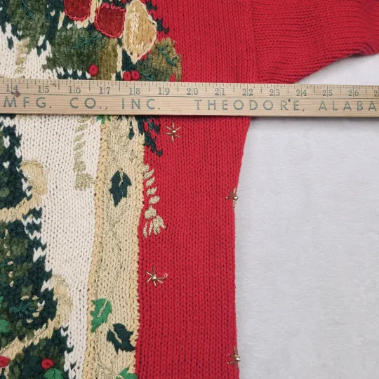 VTG Private Collection Ugly Christmas Tree Sweater M Oversized Embellished