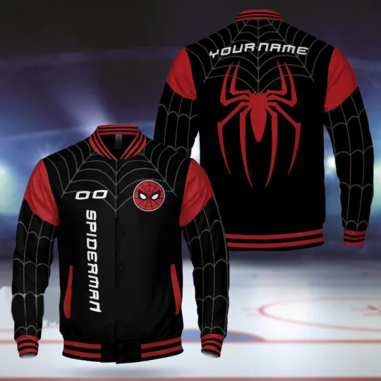 Personalized Spiderman Miles Morales Cosplay Costume Superhero Baseball Jacket