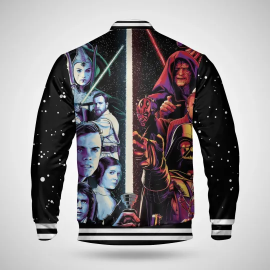 Darth Vader & Luke Skywalker Lightsaber Galaxy's Edge Baseball Jacket