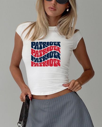 Red & Navy Game Day Tank | Groovy Football Fan Shirt | Vintage Tailgate Top | Sundays in New England