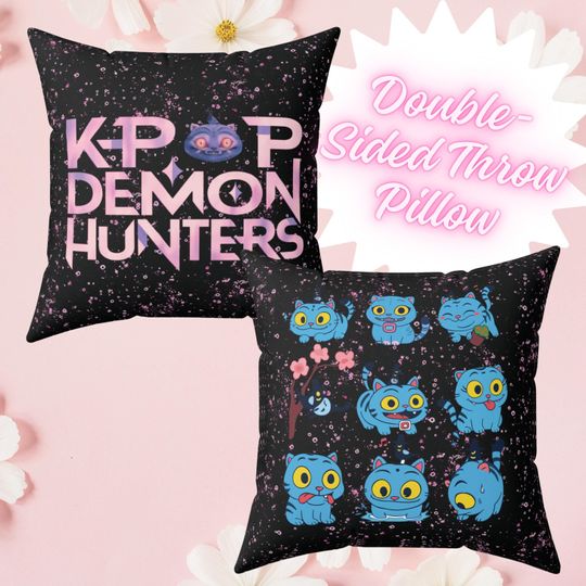 Kpop Demon Hunters Derpy Tiger Pillow Double-Sided Throw Pillow Cute Kpop Anime Fan Decor