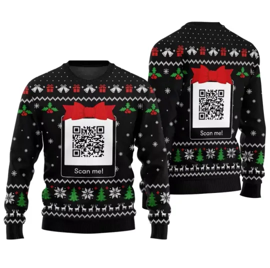 Unique Custom QR Code Ugly Christmas Sweater