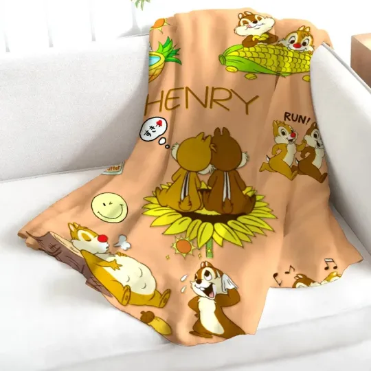 Disney Chip And Dale Best Duo Cute Activities Customize Fleece Blanket