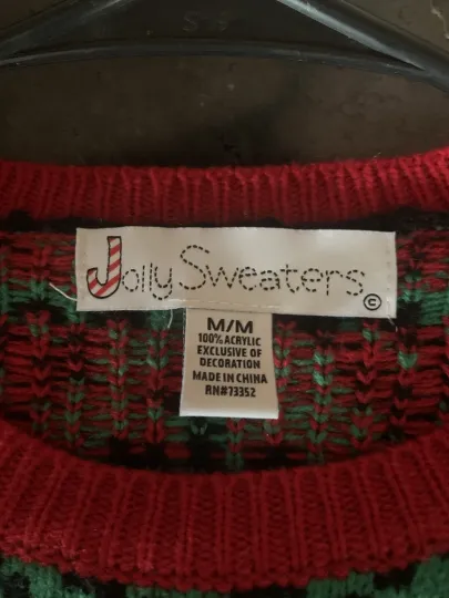 Jolly Sweaters Ugly Christmas Sweater Sunglasses Wearing Llama Size M
