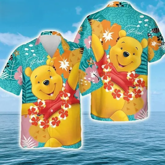 Disney Winnie The Pooh Aloha Summertime Hawaiian Shirt