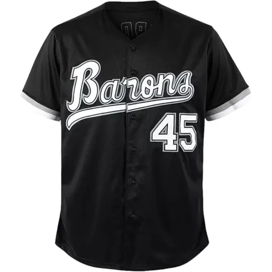 Tocament Birmingham Barons Michael Jordan 45 Baseball Jersey Black or White