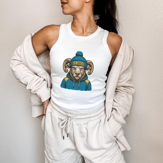 Los Angeles Rams Tank Top: Women's Ribbed Football Apparel