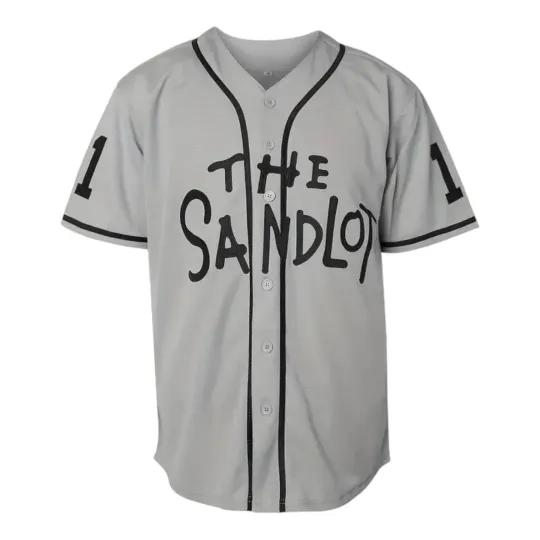 Sandlot Baseball Jersey Yeah-Yeah #11 Gray Stitched