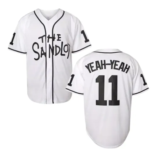 Sandlot Baseball Jersey Yeah-Yeah #11 Stitched White / Black
