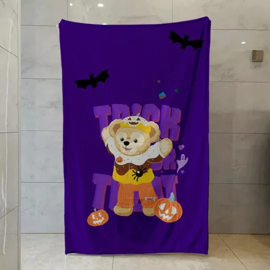 Disney Halloween Blanket, Bear Pumpkins Fleece Blanket