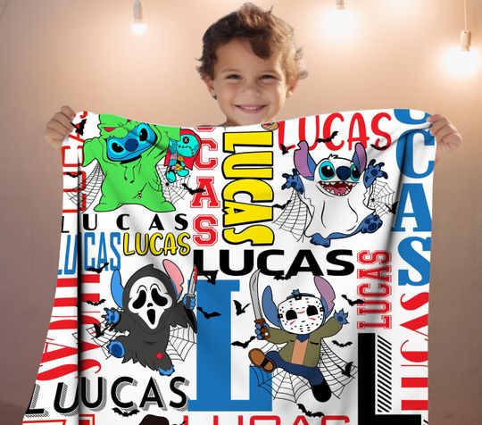 Custom Cartoon Blanket, Horror Blanket, Personalized Cartoon Blanket, Baby Blanket, Birthday Gift, Custom Name Blanket, Monogram Blanket
