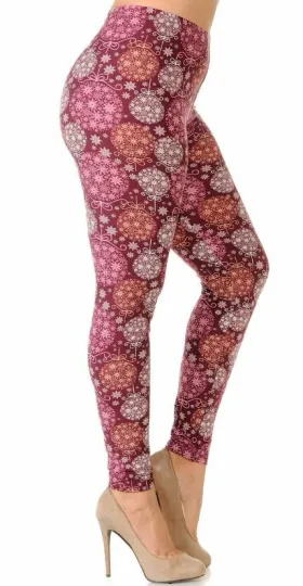 Buttery Soft Festive Snowflake Ornaments Leggings