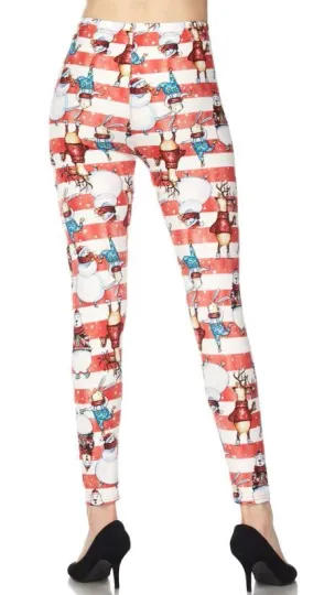 Buttery Soft Vintage Christmas Figurine Leggings