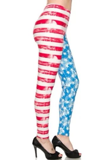 Buttery Soft Vintage Pastel USA Flag Leggings