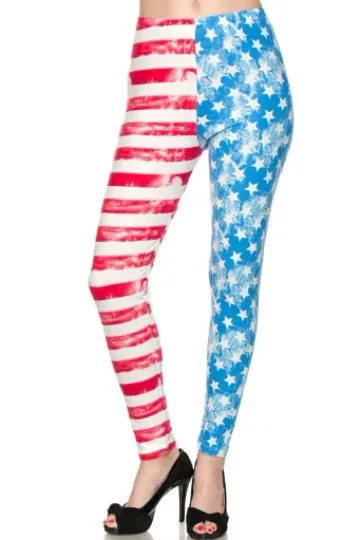 Buttery Soft Vintage Pastel USA Flag Leggings