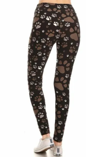 Buttery Soft High Waisted Muddy Paws Leggings