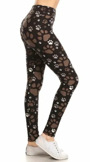 Buttery Soft High Waisted Muddy Paws Leggings