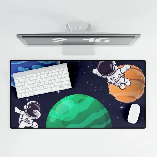 Cosmic Adventure Desk Mat - Space Theme, Gaming Accessory, Office Decor