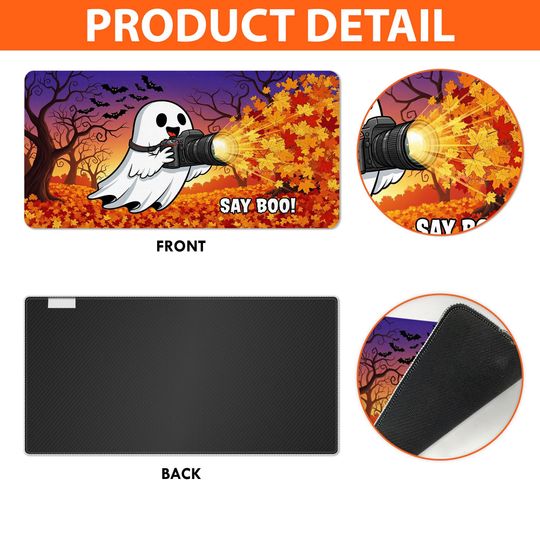 Funny Ghost Desk Mat: Spooky Halloween Office Decor