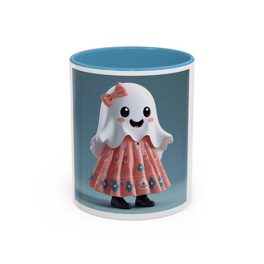 Cute Ghost Coffee Mug, Whimsical Halloween Mug, Fun Gift for Kids & Adults, Spooky Decor, Tea Cup, Accent Mug