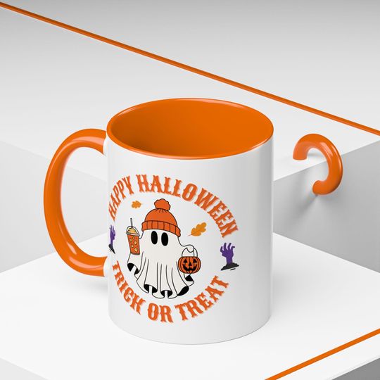 Halloween Ghost Coffee Mug: Spooky Fall Decor, Pumpkin Spice Cup